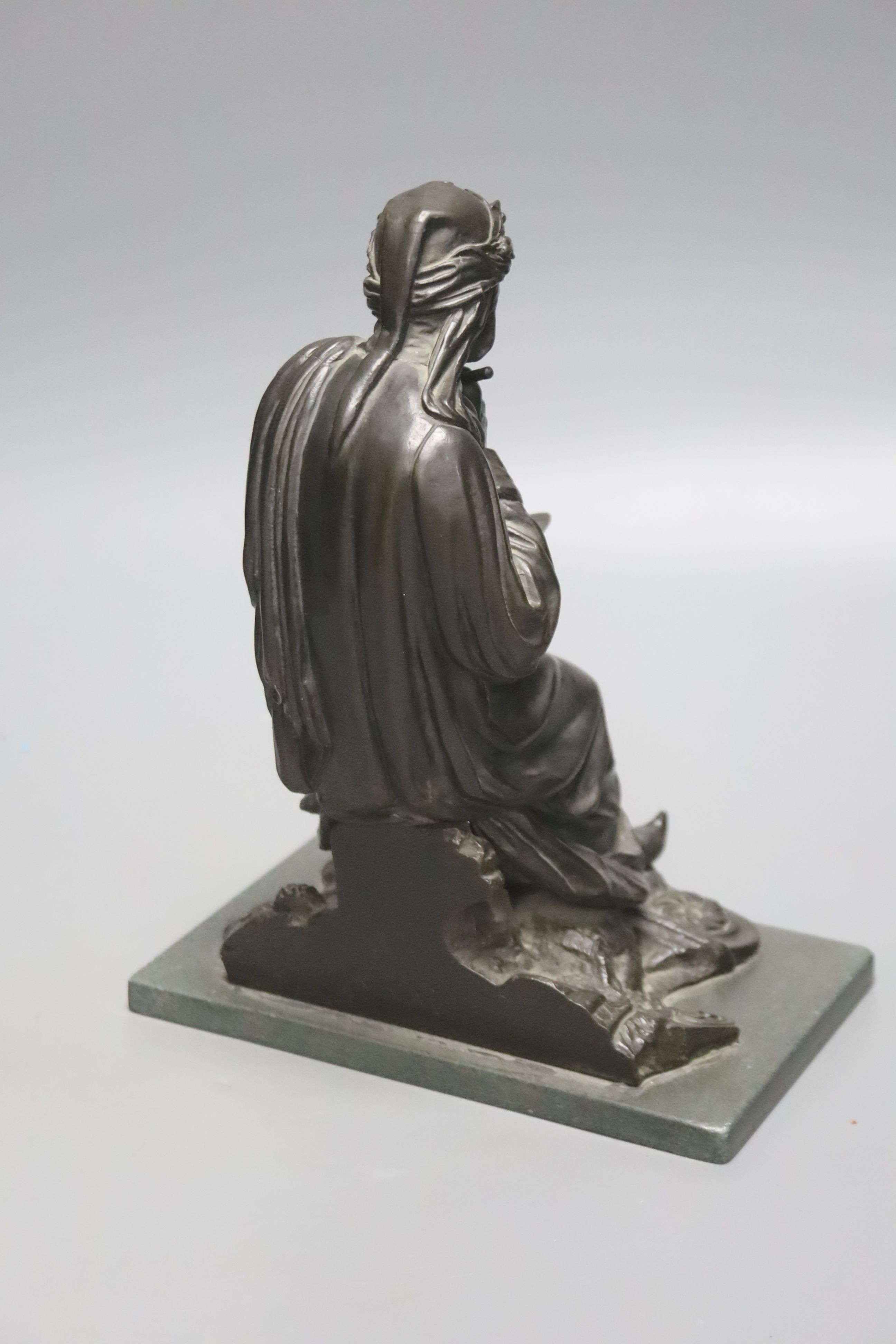 A bronze study of Dante, after A.Carrier, height 23cm